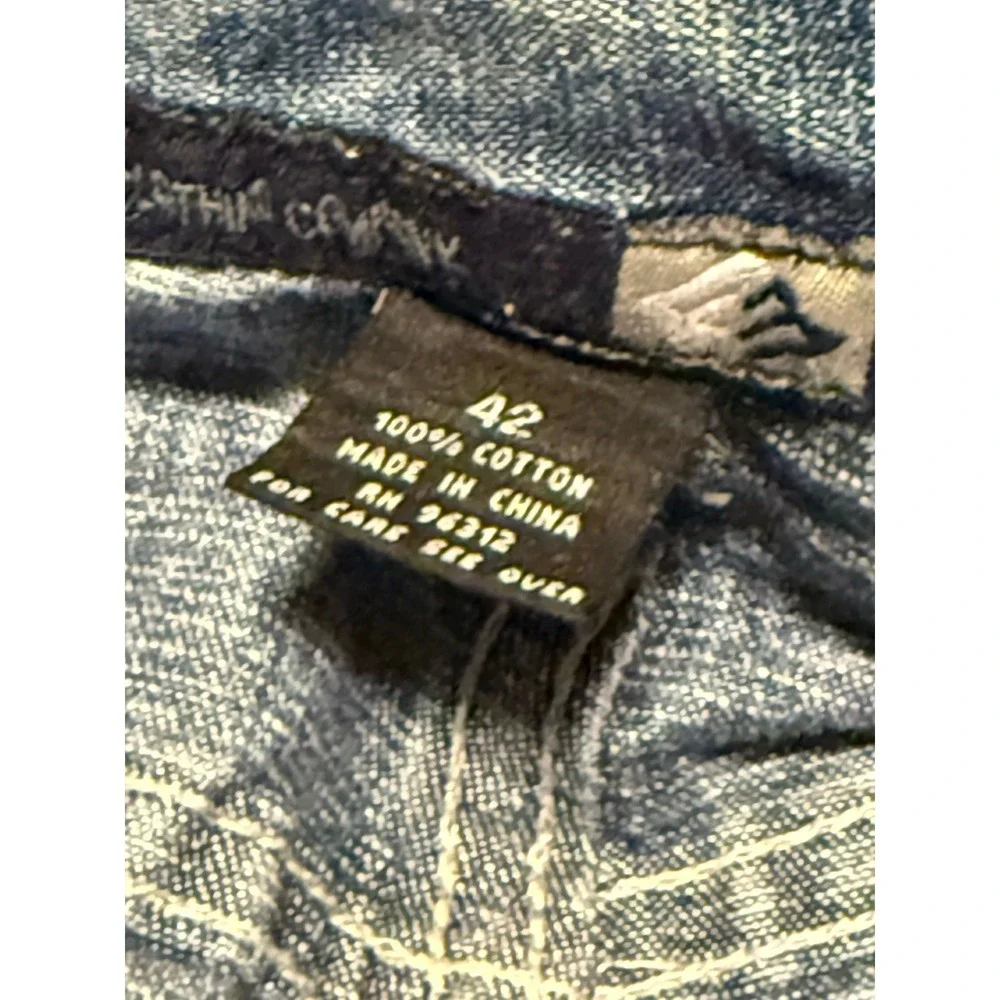 ENYCE‎ Vtg jeans men's 42 blue stitched Logo Patch Wide Streetwear Y2K